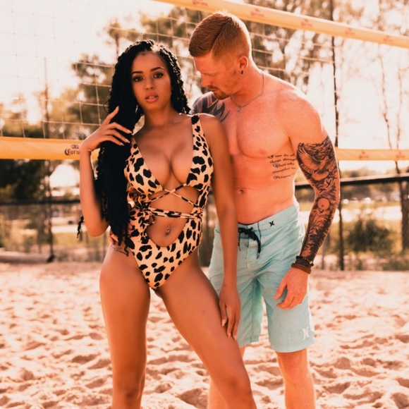 Cheetah Lace Swimsuit - Picture 1 of 3